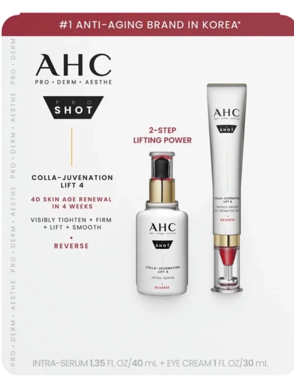 AHC Pro Shot Colla Juvenation Lift 4 Duo Serum Eye & Face Cream 40ml/30ml